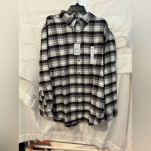 Croft & Barrow Men’s Extra-Soft Flannel Shirt‎ Black & White Size 2XB